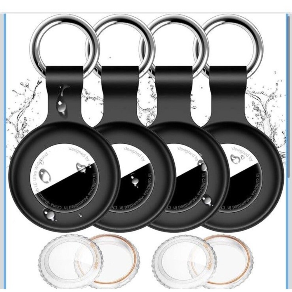 4 Pack IPX8 Waterproof AirTag Keychain Holder Case Shockproof Anti-Scratch for